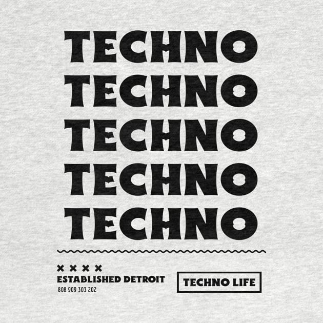 TECHNO  - x5 (black) by DISCOTHREADZ 